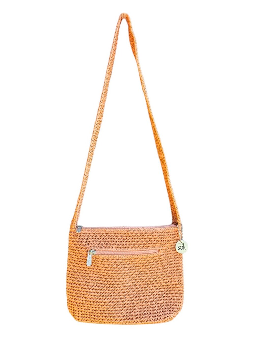 The Sak Shoulder Bag Peach Coral Crochet Knit Strap Boho Small Mini Y2k
